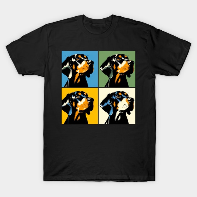 Black and Tan Coonhound Pop Art - Dog Lovers T-Shirt by PawPopArt